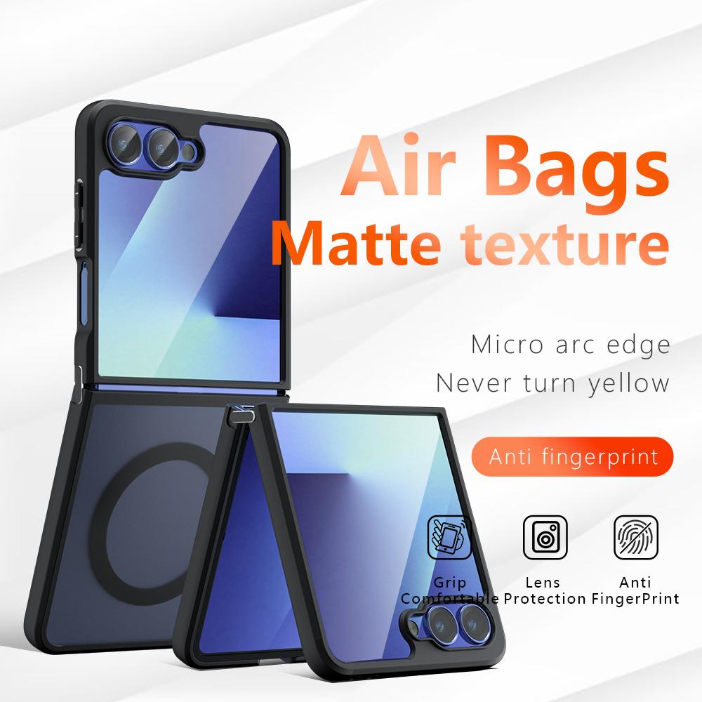 For Samsung Galaxy Z Flip7 5G Case Compatible with MagSafe TPU+PC Matte Skin Touch Phone Cover