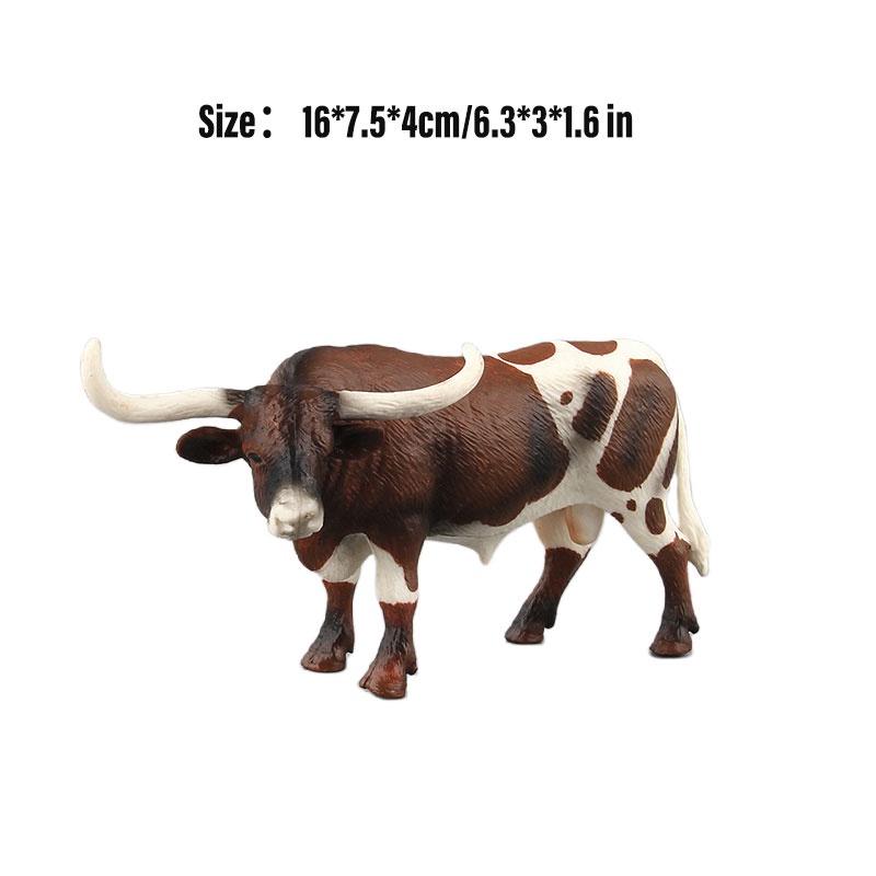 Kid's Gift Animal Model Simulation Farm Animal Figures Educational Toy Plastic Material Cow Category 14x8cm Size