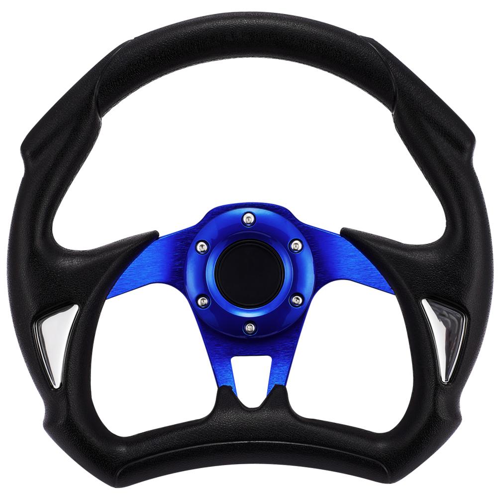 Алюминиевый автомобильный гоночный руль JDM с плоской чертой, спортивный руль из ПВХ, черная кожа