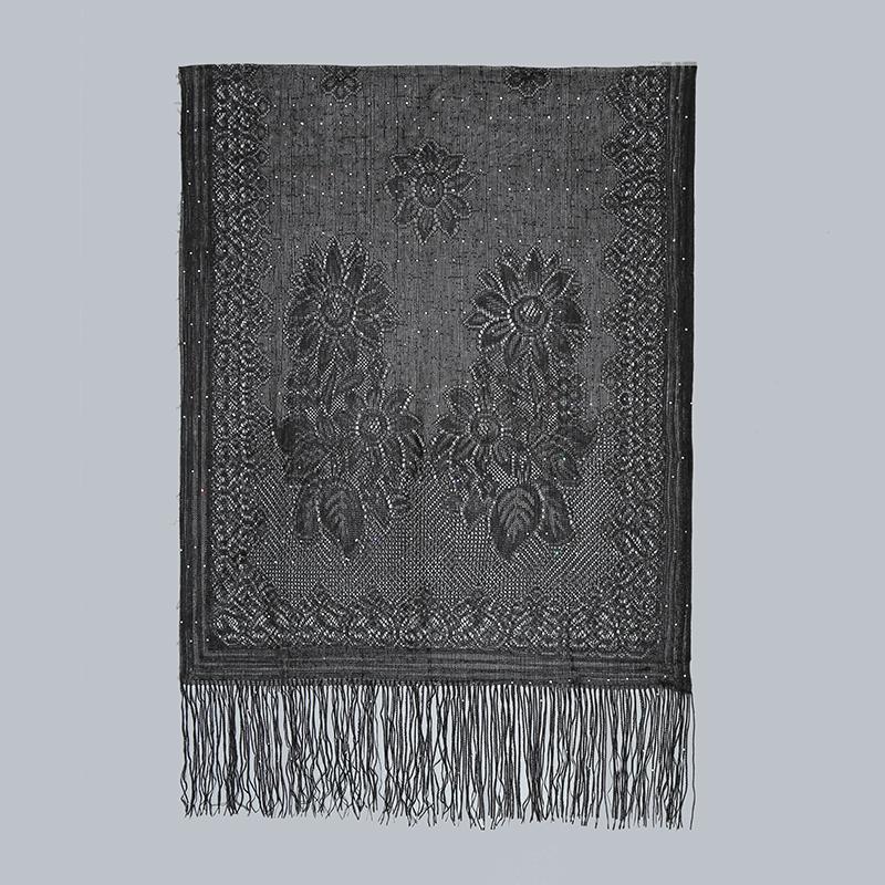 Женские летние шали-накидки с пайетками и бахромой, длинные шарфы, тонкие ажурные накидки для путешествий, солнцезащитные накидки, элегантные типеты, столы