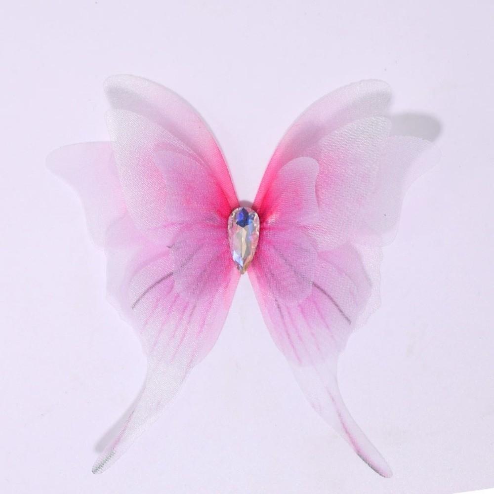 Gradient Color Organza Fabric Butterfly Four-Layer 3D Butterfly Decorations Butterfly Appliques
