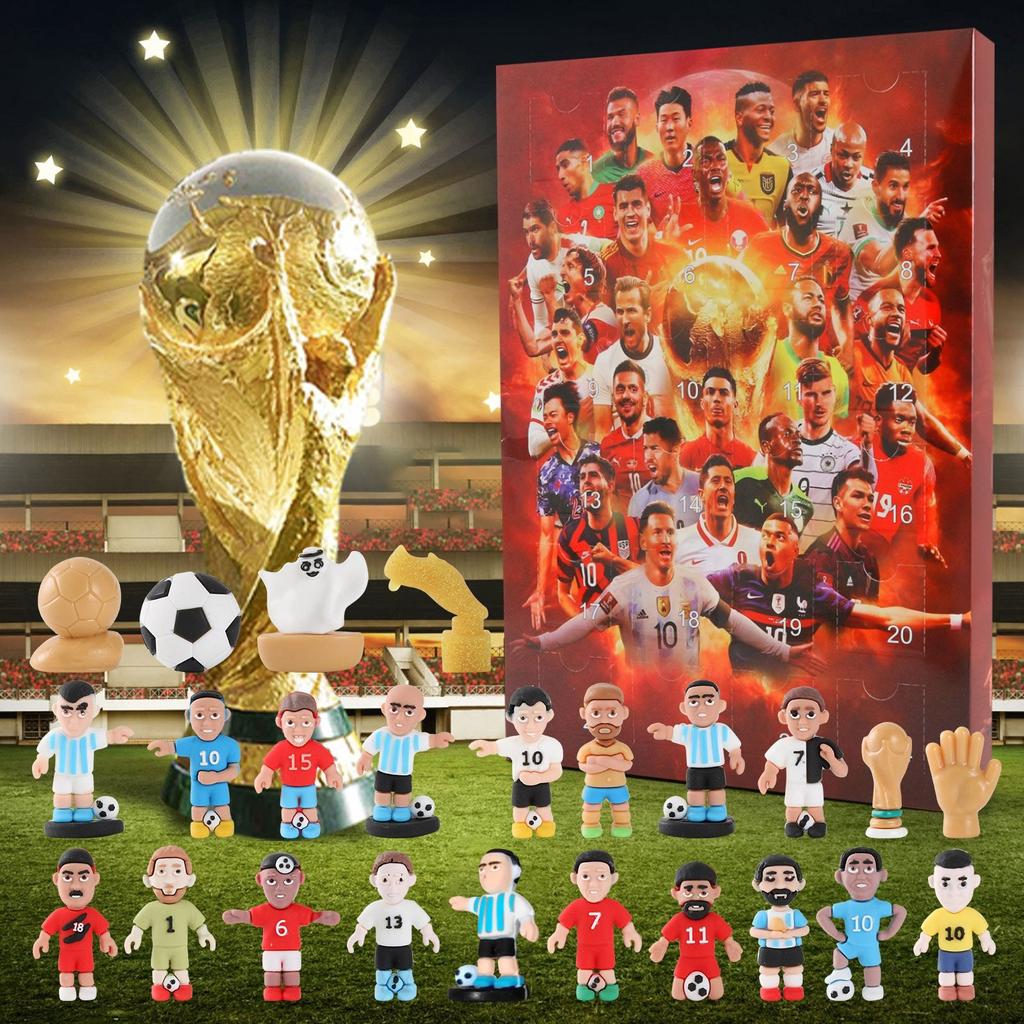 2024 Countdown Advent Calendar Soccer Kit, 24 Days Building Advent Calendars Soccer Party Favors Sports Birthday Christmas Supplies