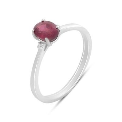 Серебряное кольцо с натуральным рубином 1.113ct, вес изделия 1,67 гр (2187929)