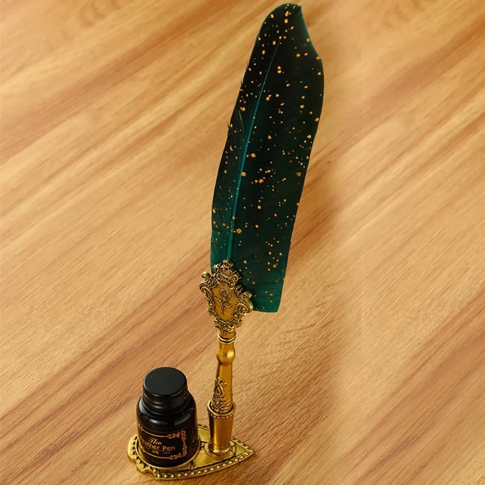 Ретро Перьевая Ручка Набор Пишущих Чернил Канцелярские Товары Изысканное Перьевое Дип-Перо Набор Штампов Художественные Принадлежности Поделки Подарки для Студента DIY