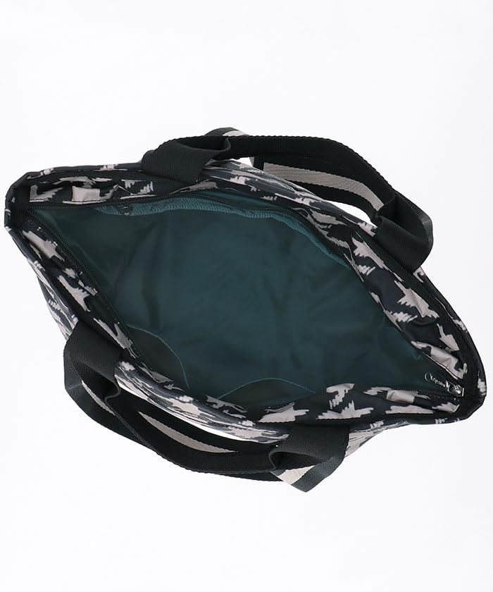 Официальная сумка-тоут с двумя ручками и молнией, узор «гусиная лапка» [LeSportsac] TOTE/1542, женская, черная/бежевая