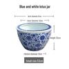 Blue & White Ceramic Large Outdoor Vase for Lotus, Aquatic Plants, or Fish