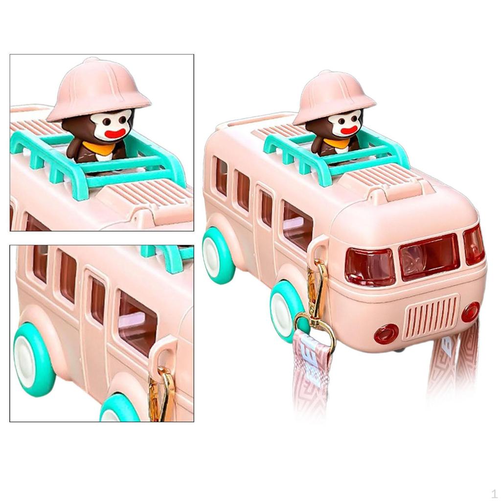 Симпатичная бутылка для воды в форме автобуса с плечевым ремнем, бутылки для девочек, чашка для школы кемпинга