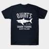 Мужская черная футболка с принтом Quint'S Shark Fishing - Amity Island 1975 Винтажная футболка Печать на бумаге для трансферной печати без вырезания Хлопковая футболка