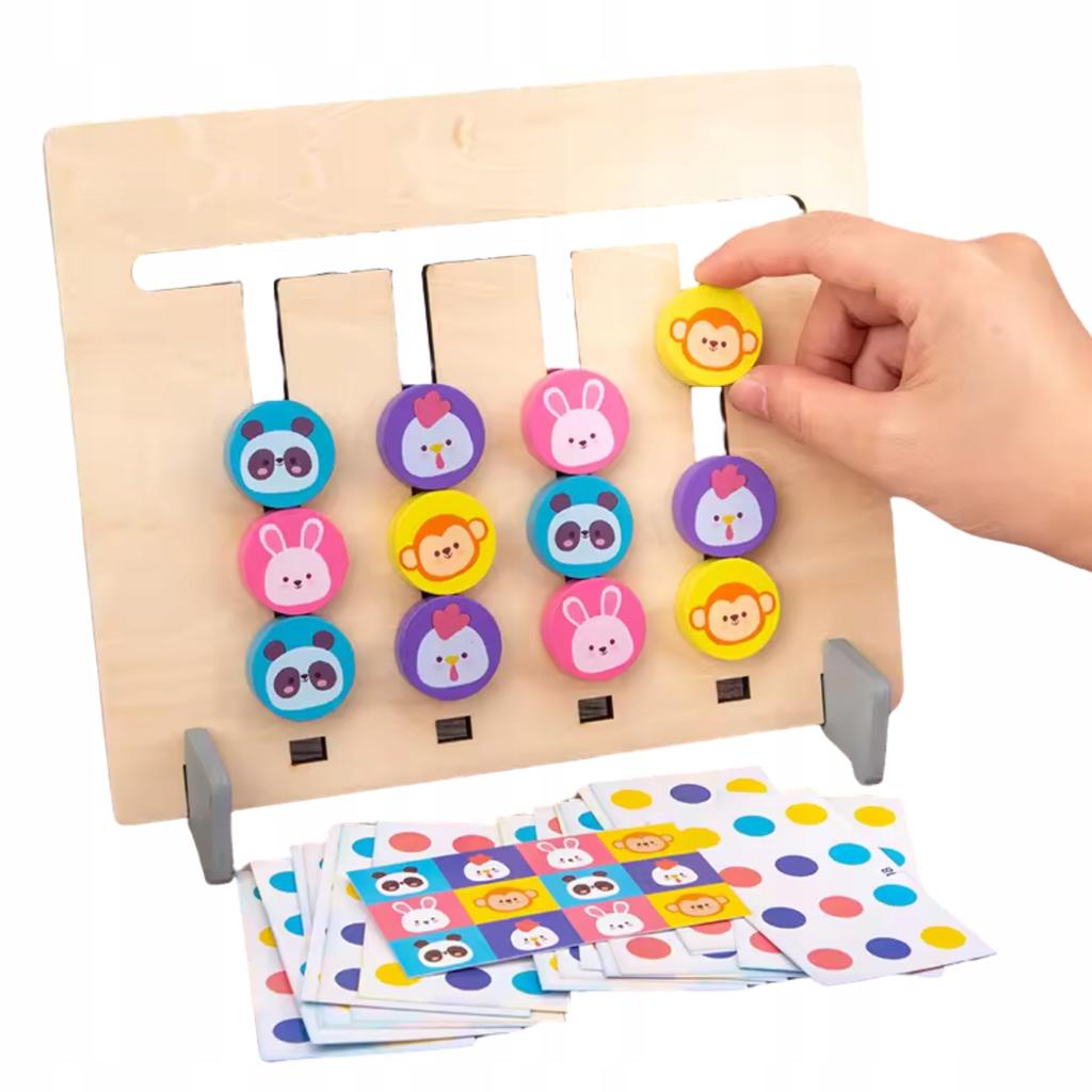 Educational Game Montessori Set Animal Blocks Color Matching