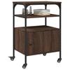 Printer Stand with 3 Shelves Brown Oak Effect 50 x 40 x 76 cm