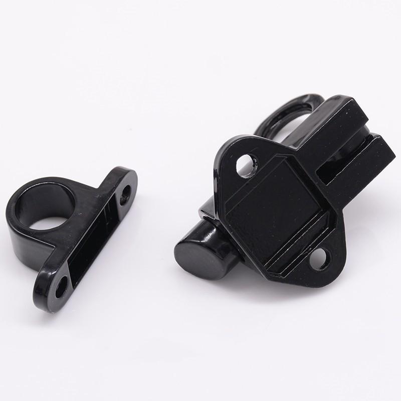 Aluminum Alloy Black/Gray Window Gate Security Pull Ring Spring Bounce Door Bolt Automatic Latch Lock Black Grey Window
