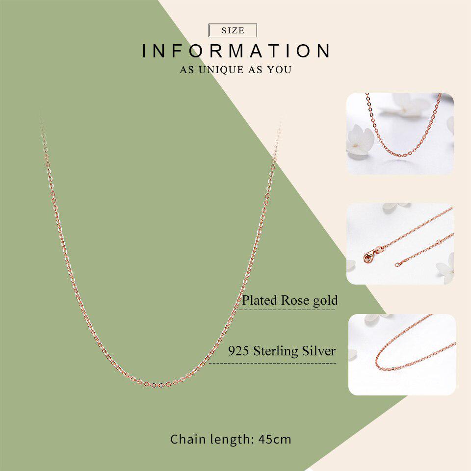 BAMOER Элегантная женская цепочка из стерлингового серебра 925 пробы