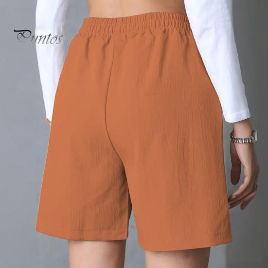 Женские летние шорты, повседневные, эластичные, средней талии, с карманами, широкие спортивные брюки на шнурке, одежда для фитнеса