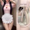 Sexy lingerie sweetheart nurse sexy slit hip wrap free uniform suit one piece