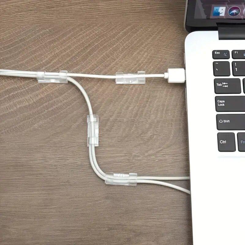 Scratch Free Cable Drop Clip 20pcs/set Self-Adhesive Holder Secure Storage Fixed For Home No Drill Desk Tidy Easy Install Portable Handmade