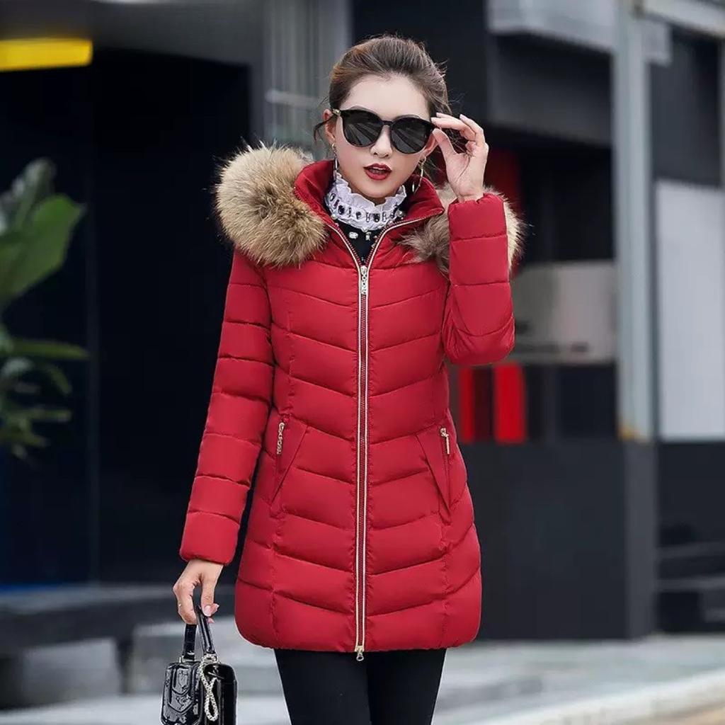 2025 Winter New Edition, Korean Version, Slim Fit Cotton Jacket, Women's, Medium To Long Style, Cotton Jacket, Thick and Warm, Cotton Coat Jacket