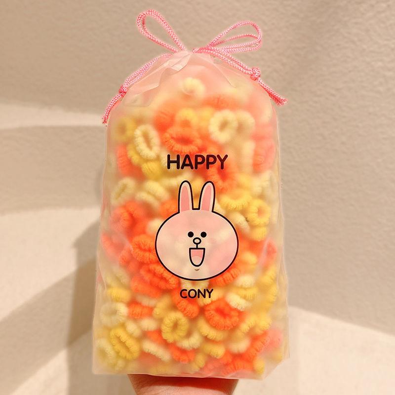 100Pcs Girls Colorful Hair Bands Set Nylon High Elastic Rubber Band Children'S Hair Circles Kids Hair Tie Hair Accessories