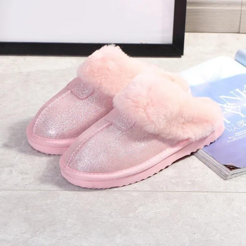 Новые тапочки из натурального овчинного меха, женские зимние тапочки, женские теплые домашние тапочки, мягкие шерстяные женские домашние тапочки