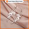 Xiaomi Skyrim Filigree Flower Pendant Earring Stainless Steel Women Hoop Earrings Fashion Bohemian Floral Jewelry Wedding Gift