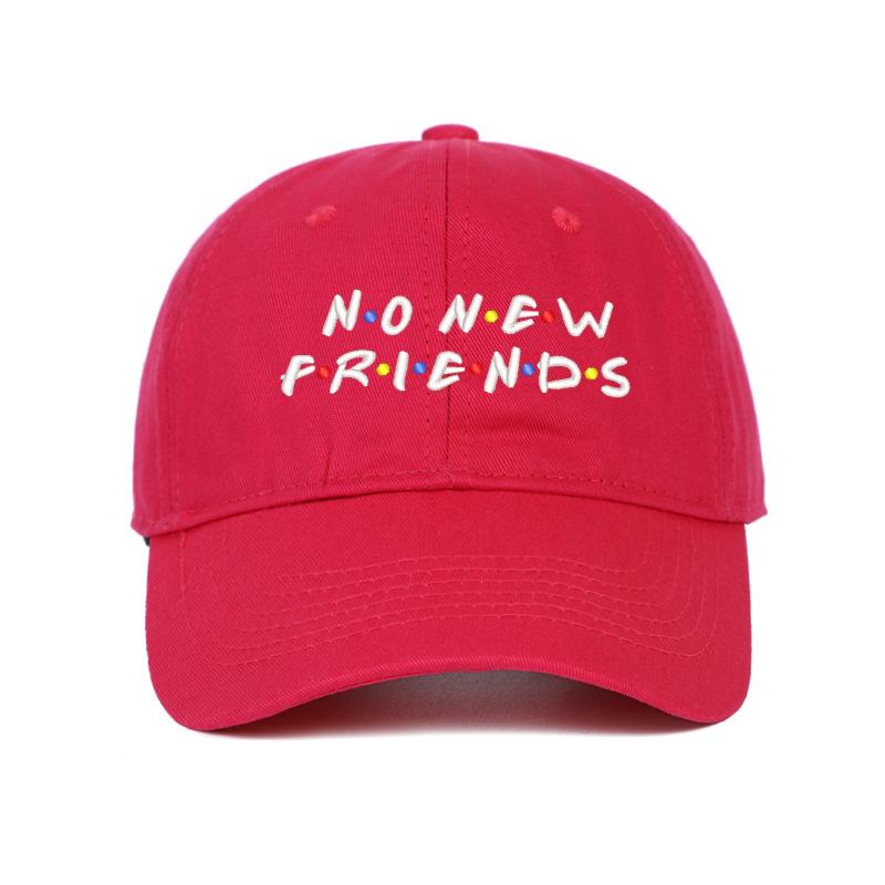 Унисекс Бейсболка в корейском стиле 'No New Friends' с вышивкой и козырьком
