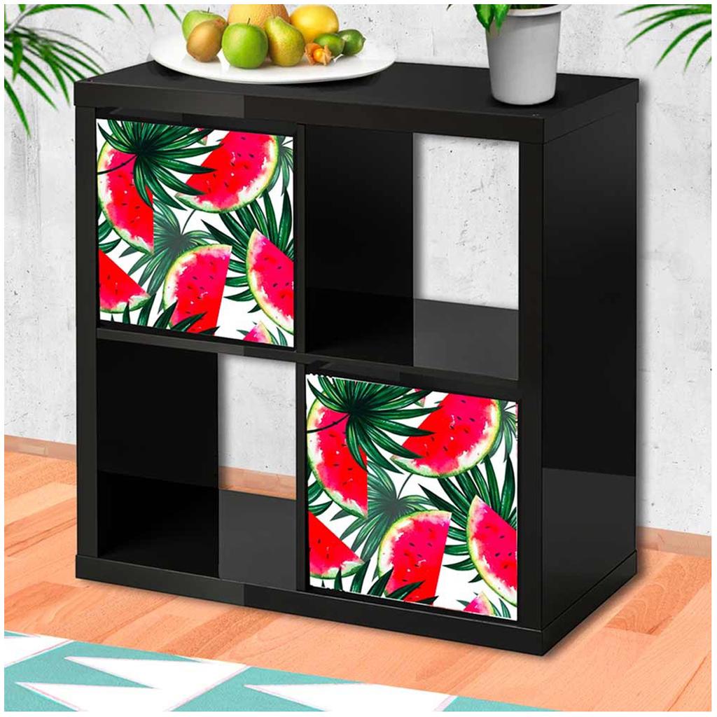 Les Trésors De Lily [Q4498] - Red Green 'Watermelon' Storage Cube - 31x31 Cm