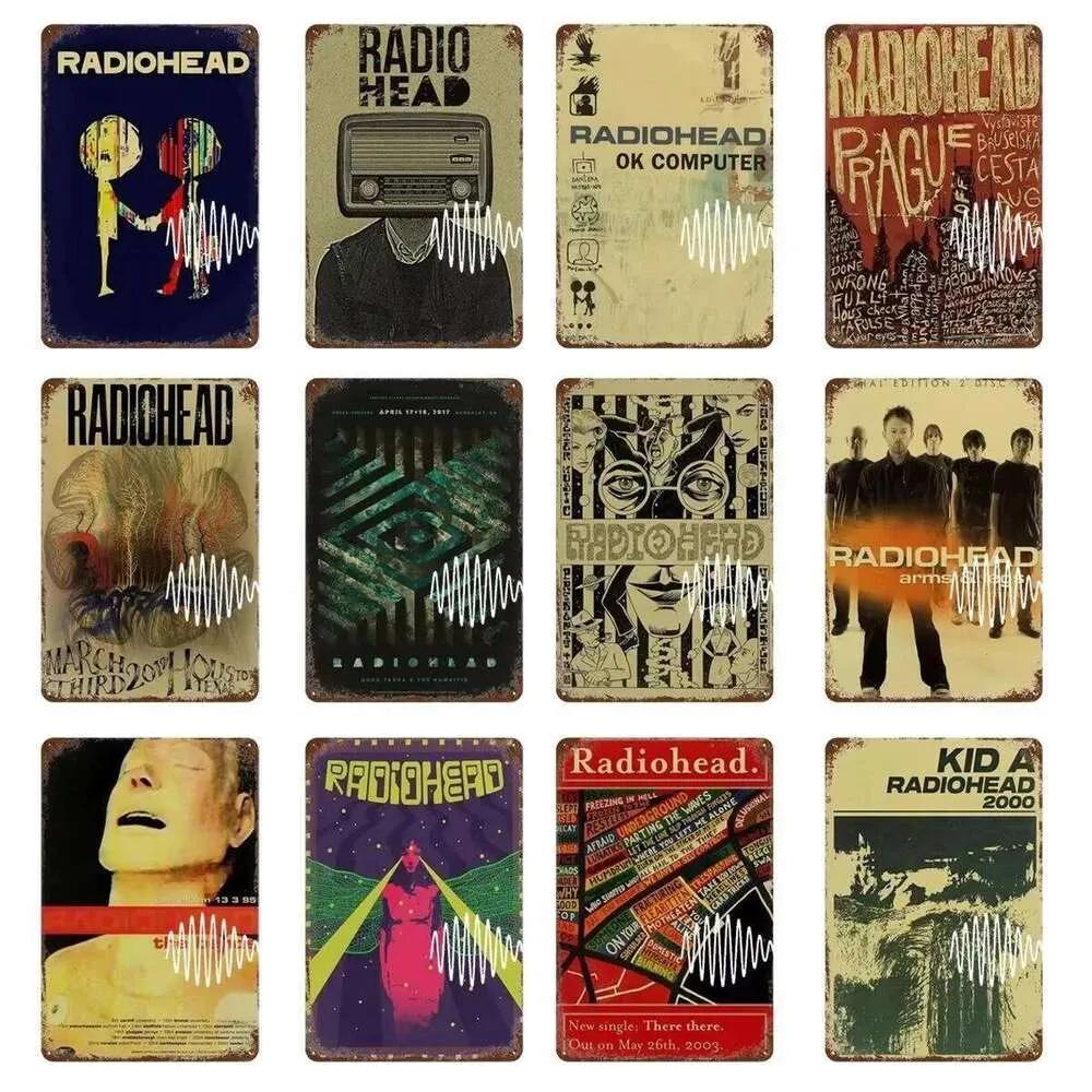 Винтажный знак из жести с логотипом рок-группы Radiohead Ретро Музыкальное Искусство Настенный Декор для Дома Комнаты Бара Клуба Мужской Уголок Кафе пк 26T0104 26T0104