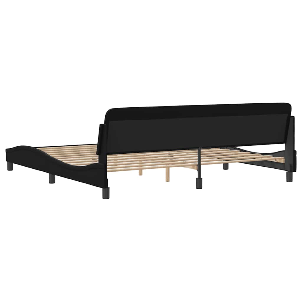 Bed Frame Dover Black 193 x 203 cm Faux Leather