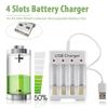 Высококачественное зарядное устройство для аккумуляторов с 3/4 слотами, USB-выходом и быстрой зарядкой, защита от короткого замыкания, станция для перезаряжаемых аккумуляторов AAA и AA