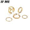 Creative Ring 3pcs/Set Fingers Hip Pop For Women Vintage Geometric Heart Hug Gold Color Chain Knuckle Joint Rings Jewelry Gift