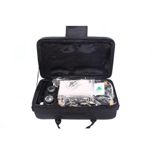 Yinfente Professional Ebonite Clarinet, B Flat, for Beginners, with Two Barrels, Hard Case, Cleaning Kit, Mouthpiece, Cork Grease, and Gloves