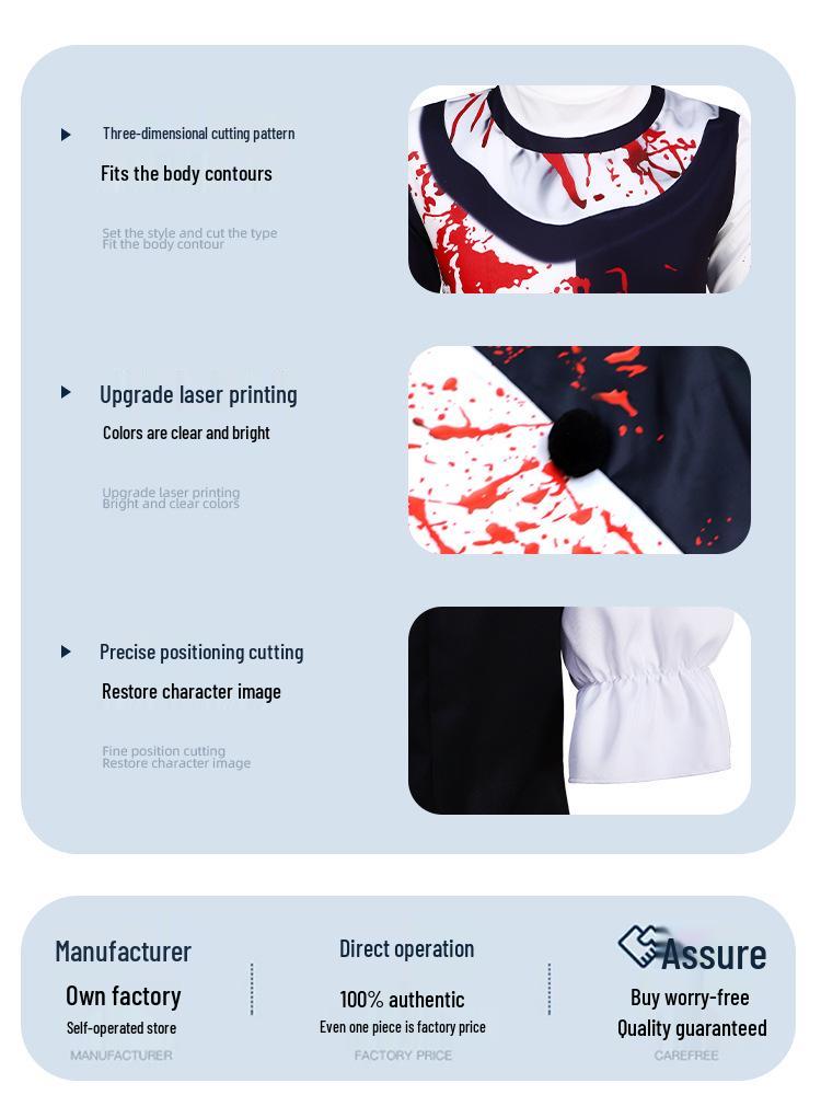 Halloween Horror Clown Costume for Cosplay & Stage Performance