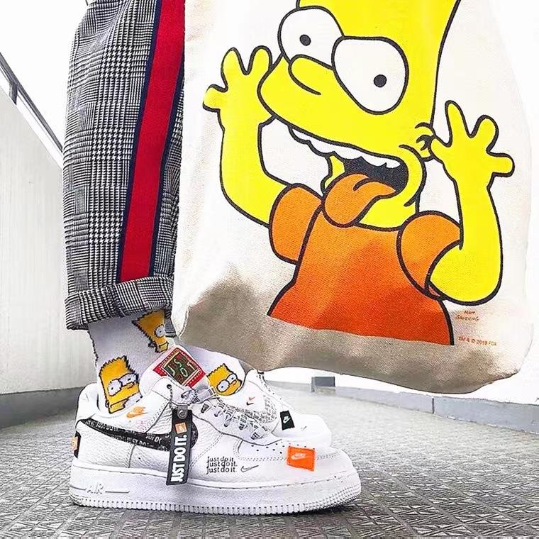 Носки до середины голени Tide Brand Joint Harajuku Ulzzang Гонконгский ветер Мультяшные носки из чистого хлопка