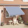 Manual Retractable Awning 300 cm Blue White Striped