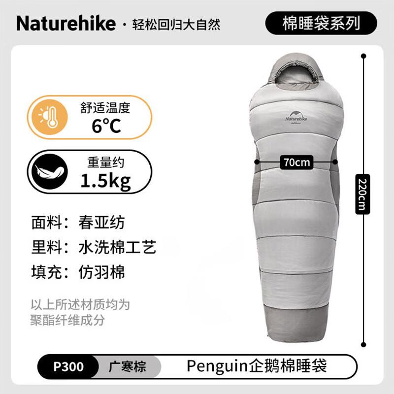 Зимний хлопковый спальный мешок Naturehike P300 Пингвин