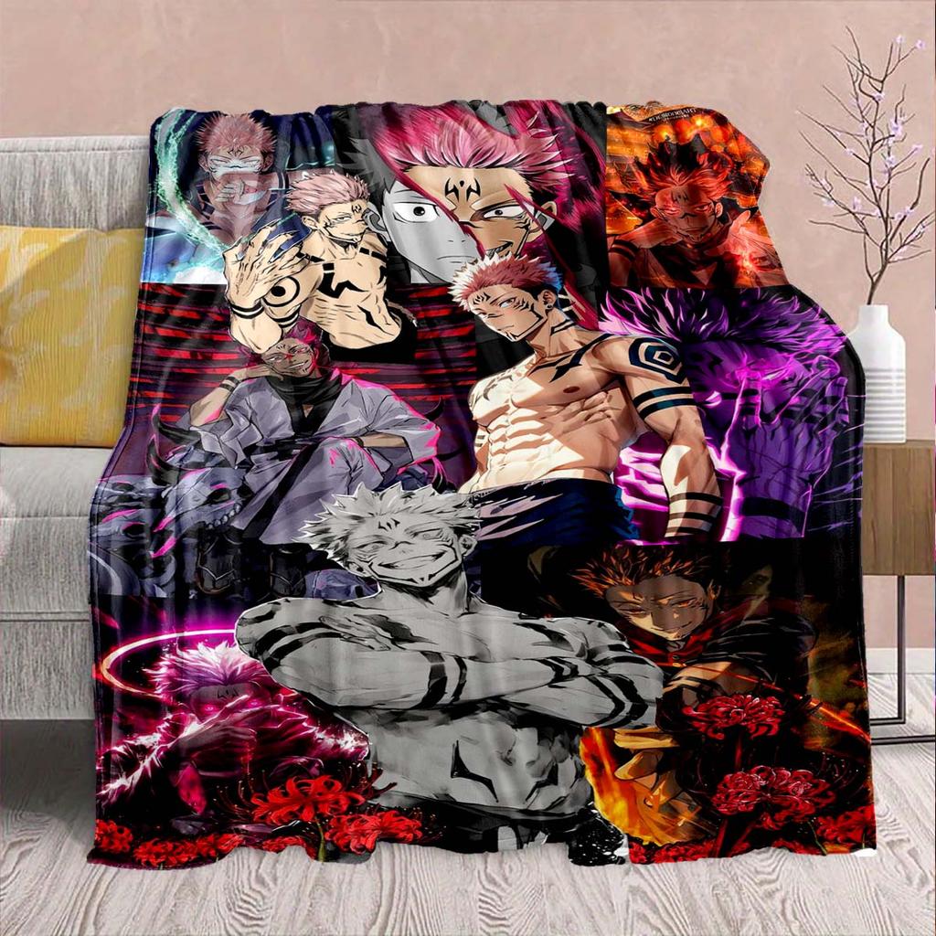Jujutsu Kaisen Flannel Blanket Soft Warm Throw Cozy Plush Lightweight Sofa Bed Fabric -QJY