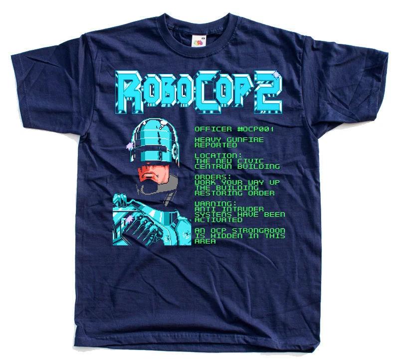 Robocop 2 REPORT screen NES game T shirt NAVY S-5XL ALL SIZES NEW!!!