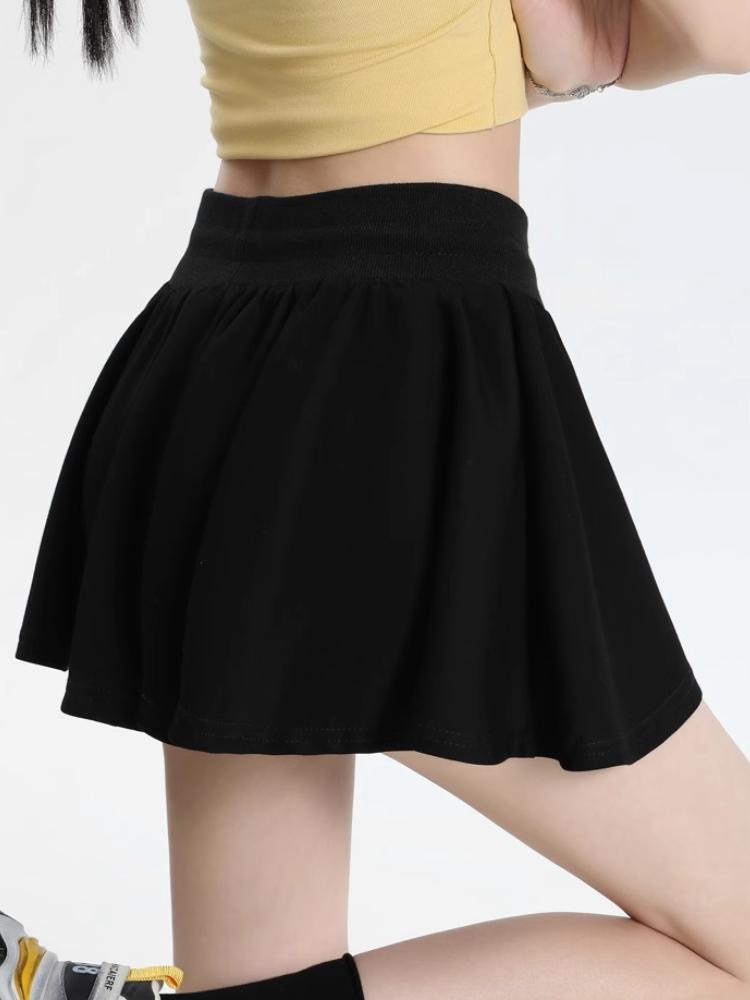 Танцевальная спортивная повседневная свободная мини-юбка с завязками на резинке для лета для йоги, дышащая юбка для бега, облегающая юбка А-силуэта