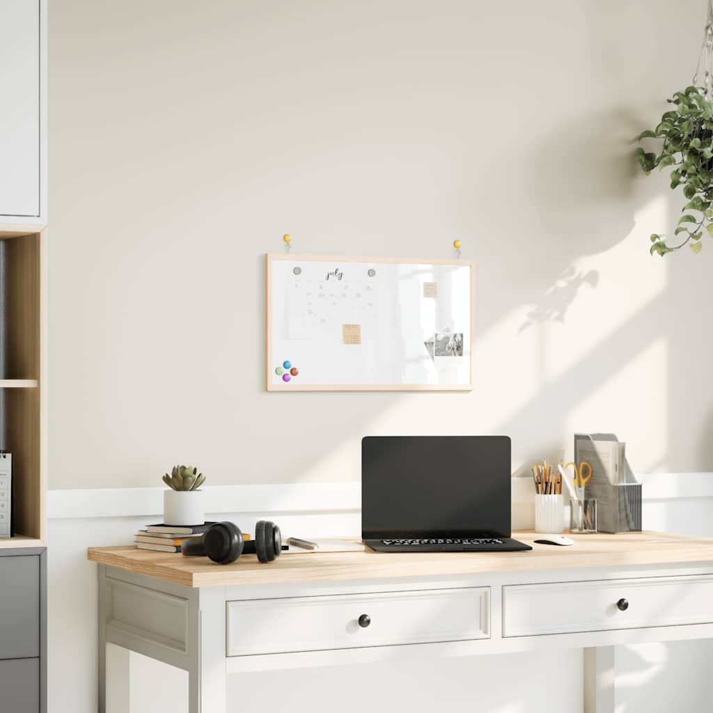 Magnetic Whiteboard with Solid Pine Wood Frame 60 x 40 cm