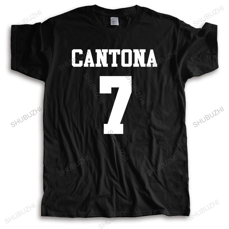 Прибыли мужские модные футболки с круглым вырезом летние CANTONA 7 многоцветные топы свободные унисекс черные