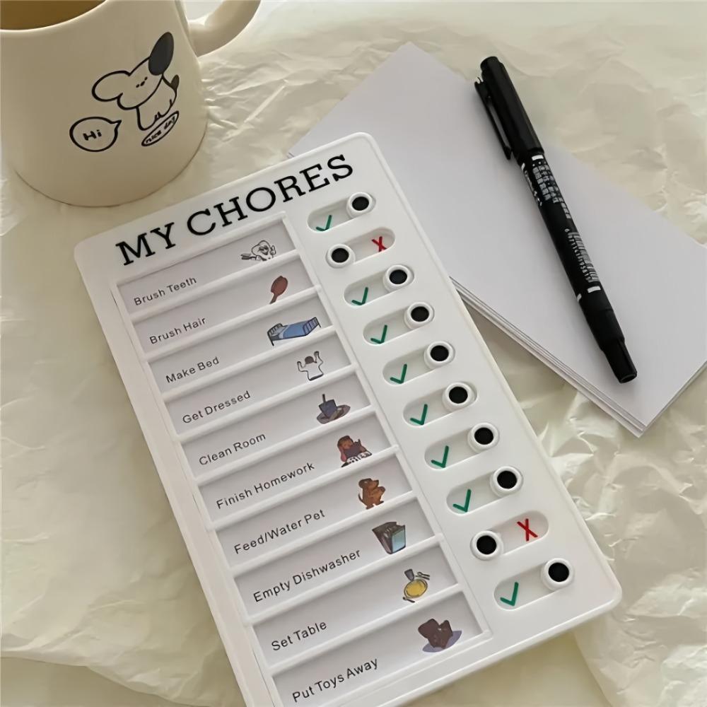 Self Discipline Check-In Tool Replaceable Plastic Plan Checklist Fo Adults Children Summer Task Planning Time Memo Message Board