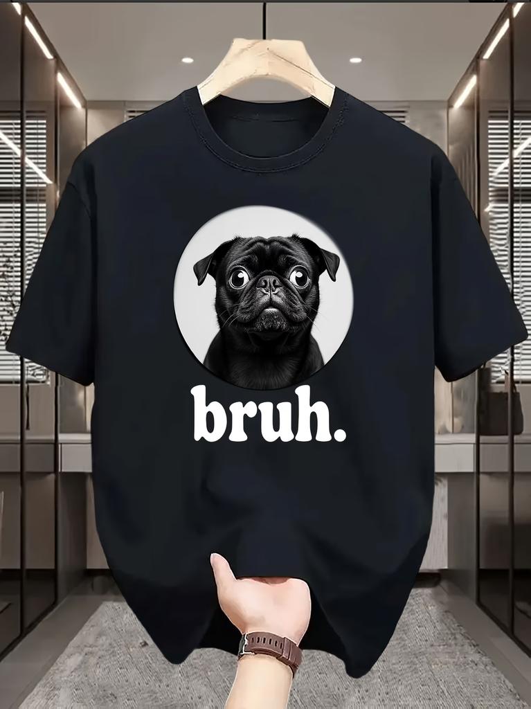 Unisexs Funny Meme Pug Bruh Graphic Tshirt Summer Wear Oversize Tee Unisex Y2k Loose Novelty Vintage Gifts Streetwear Casual Trend