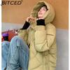 BITCED Loose-Fit Women's Winter New Arrival Short Casual Hooded Oversized Cotton Coat, Cotton Jacket, Padded Jacket