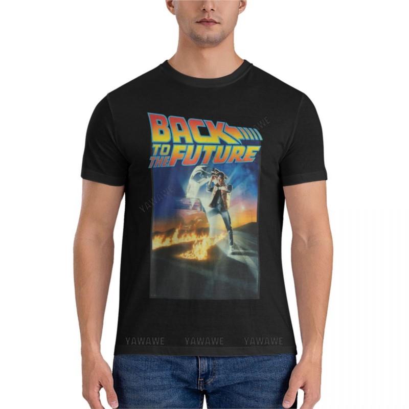 Мужские футболки Хлопковая футболка Назад к кинопостеру Классическая футболка Летние топы Одежда для мужчин Милые топы - Мужская летняя хлопк...