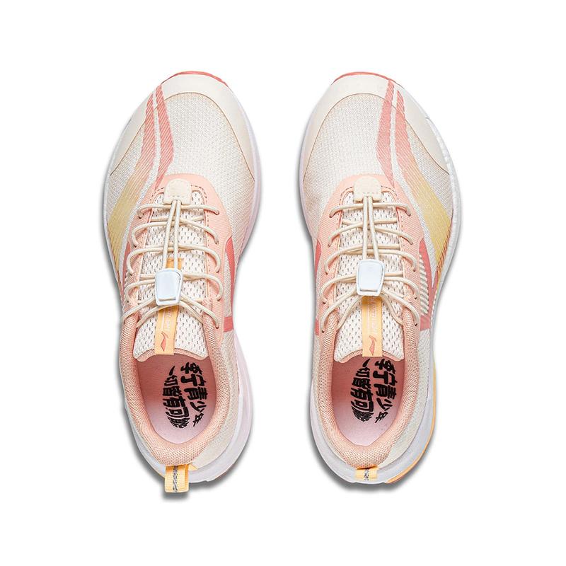 Li Ning Youth Детские светоотражающие кроссовки с низким верхом высокой устойчивости Детские кроссовки для бега розовые коричневые YKFT046-2