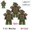 3 шт. Военные T51 Броня BOS Солдат Мини Аниме Фигурки Действия fallout Оружие Робот Рыцари Строительные Блоки Кирпичи Игрушки подарки