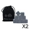 2x 9Pcs Whiskey Stones, Reusable Refreezable Marble Ice Cubes for Men, Dad, Husband, Boyfriend Gift