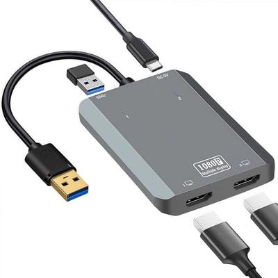 MST USB 3.0 к двойному HDMI-адаптеру дисплея, USB-HDMI-конвертер-адаптер, Расширяет двойной HD-вывод на экран 1920*1080P 60 Гц, Поддерживает режим расширения/зеркалирования, Вкл.
