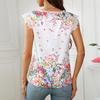 Women Tops Summer Sexy Loose Lace Shirts Casual Flower Print Trend Lace  Top for Ladies Blouse