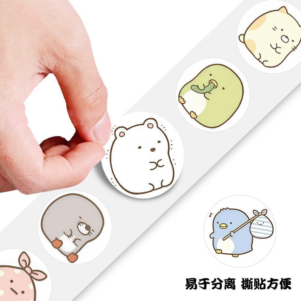 Рулон наклеек Sumikko Gurashi 1500 шт. Кавайные существа из Уголка Васа-лента Мультяшные Милые Декор для Планера Журнала Скрапбукинга Новый