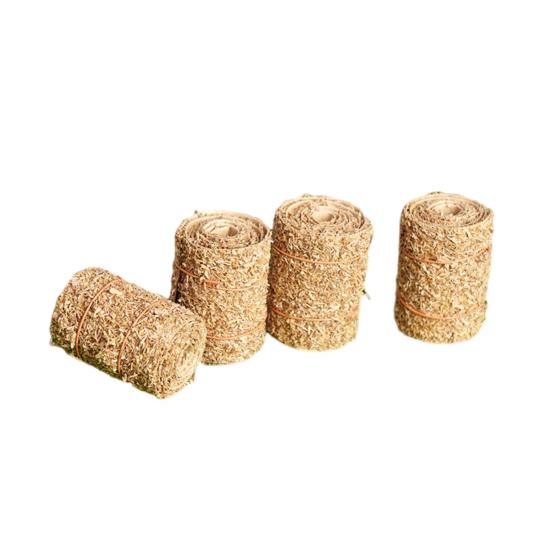 4 шт. Миниатюрная модель тюка сена, реалистичное украшение для мини-стога сена, крошечный круглый искусственный тюк соломы, аксессуары для украшения кукольного домика на ферме